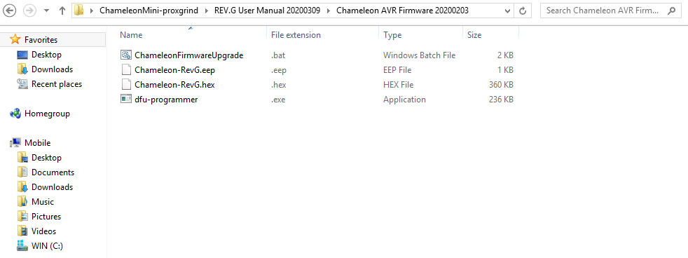 Chameleon AVR Firmware Directory