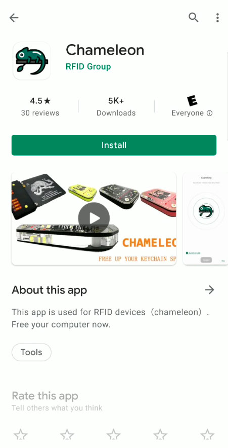 Chameleon Mini RevG RDV2 Setup in Android - Figure 1B